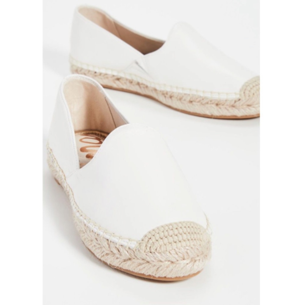 NWT Sam Edelman Keshia White Leather Espadrille Loafers Sz 6.5 M - Picture 3 of 9